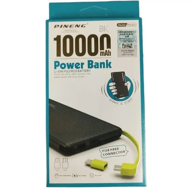 Carregador Portatil Power Bank para V8/Lightning 10000Mah Bateria Portátil Pineng