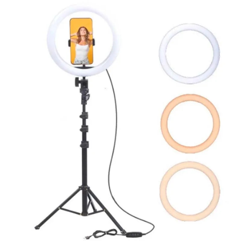 Iluminador Tipo Ring Light Anel Luz De 26cm E Tripé De 2 Metros Entrega Rápida Venda Nacional