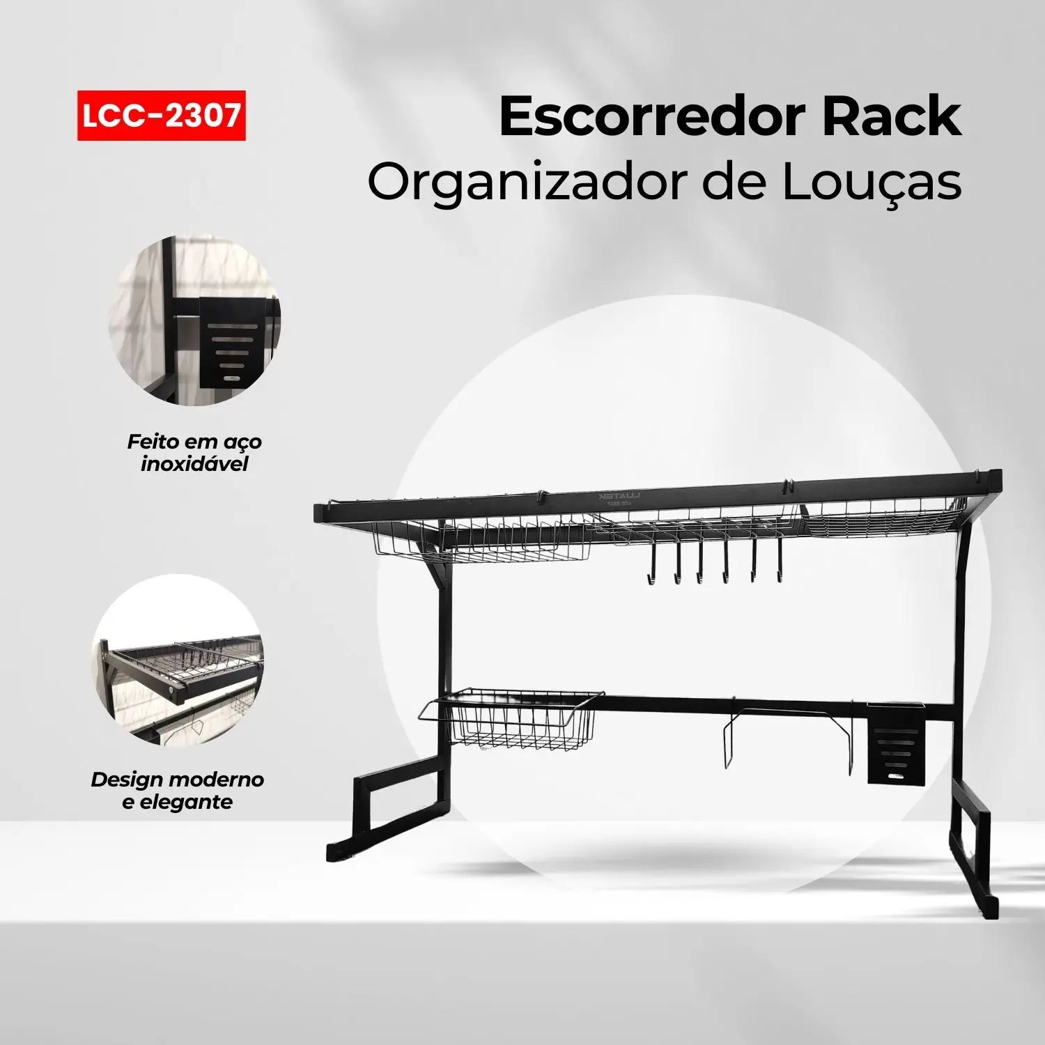 Kitchen Dinnerware Rack Inox Anti Rust Painting Sia Organizer-65 or 85 cm