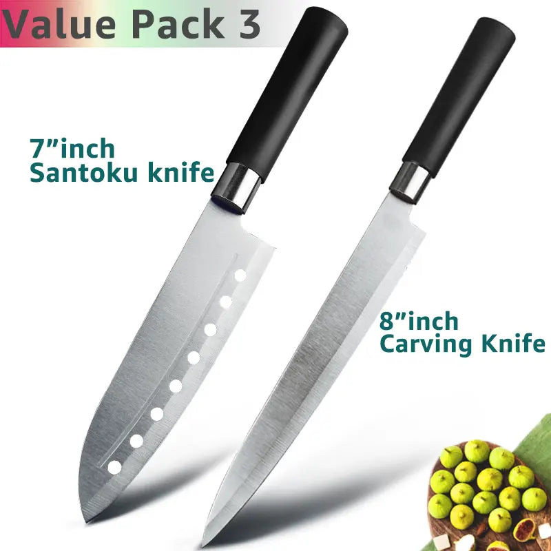 Faca de cozinha 5 7 8 Polegada 3cr13 420c aço inoxidável alto carbono utilitário corte frutas vegetais carne facas chef ferramenta cozinhar conjunto