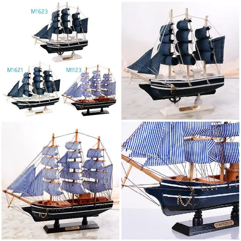 Novo modelo de navio pirata, navio à vela de madeira, estilo mediterrâneo, decoração de casa, artesanal, esculpido, modelo de barco náutico, estatuetas de presente