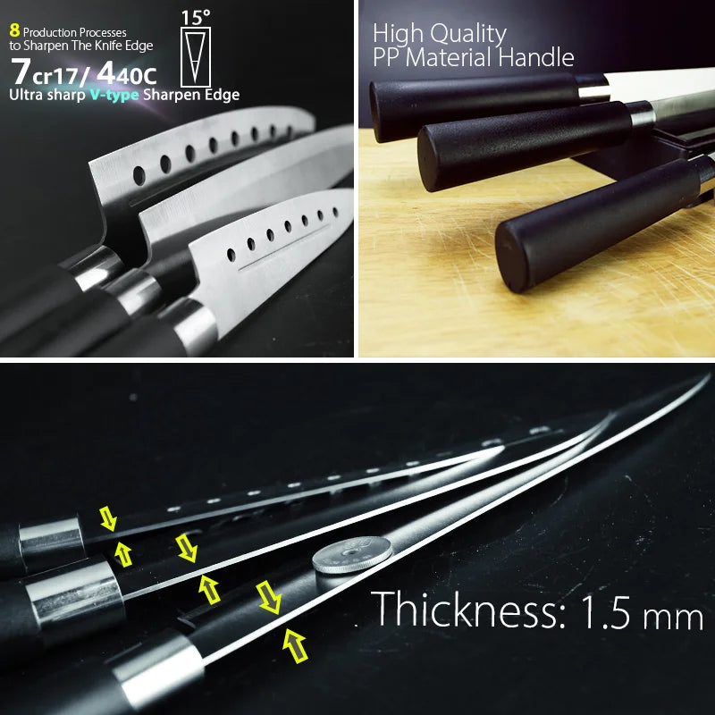 Faca de cozinha 5 7 8 Polegada 3cr13 420c aço inoxidável alto carbono utilitário corte frutas vegetais carne facas chef ferramenta cozinhar conjunto