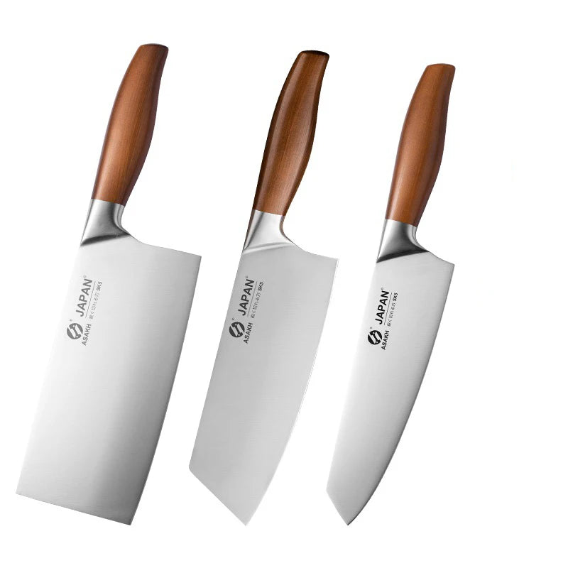 Conjunto de facas de cozinha de aço inoxidável, cutelo de corte de carne, peixe, legumes, faca de açougueiro, faca de chef japonesa com caixa de presente