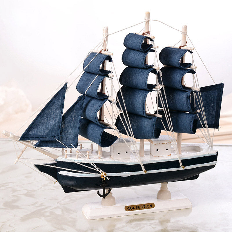 Novo modelo de navio pirata, navio à vela de madeira, estilo mediterrâneo, decoração de casa, artesanal, esculpido, modelo de barco náutico, estatuetas de presente