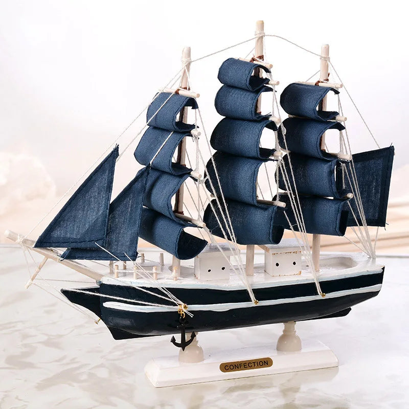Novo modelo de navio pirata, navio à vela de madeira, estilo mediterrâneo, decoração de casa, artesanal, esculpido, modelo de barco náutico, estatuetas de presente