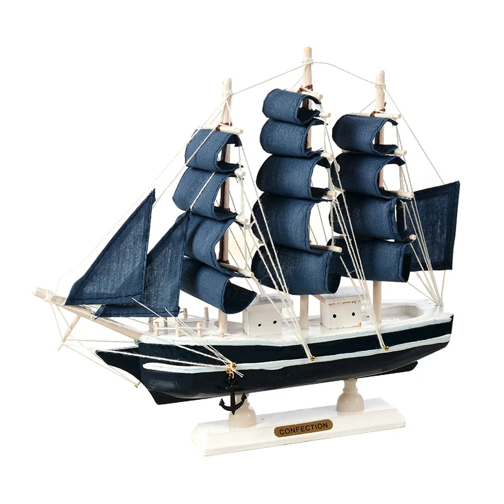 Novo modelo de navio pirata, navio à vela de madeira, estilo mediterrâneo, decoração de casa, artesanal, esculpido, modelo de barco náutico, estatuetas de presente