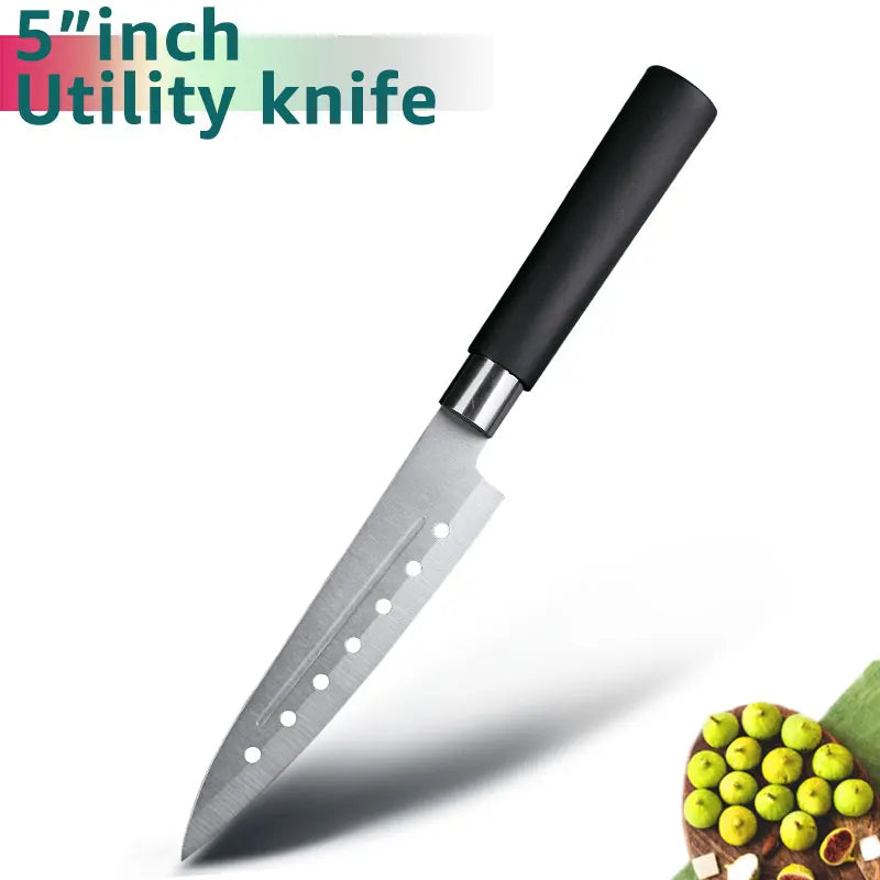Faca de cozinha 5 7 8 Polegada 3cr13 420c aço inoxidável alto carbono utilitário corte frutas vegetais carne facas chef ferramenta cozinhar conjunto