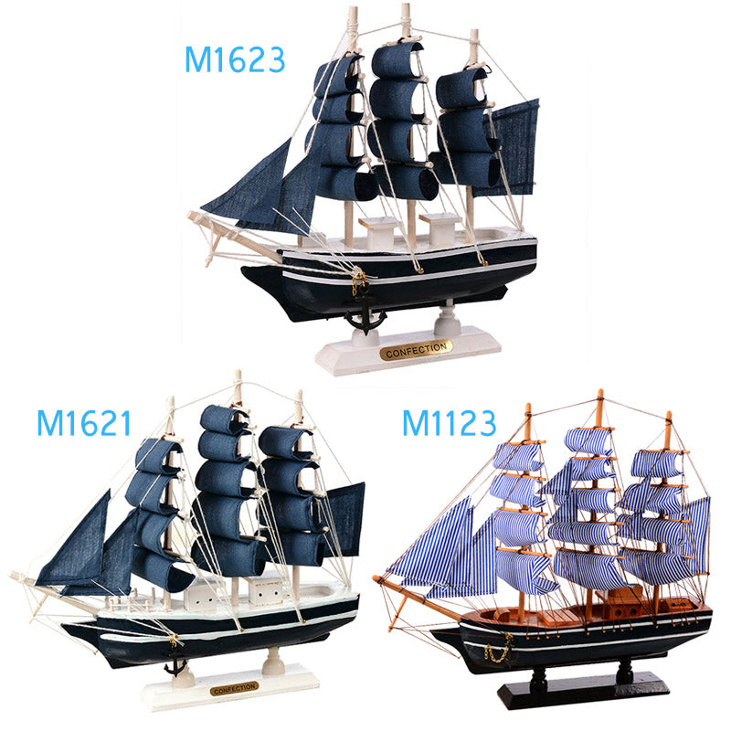 Novo modelo de navio pirata, navio à vela de madeira, estilo mediterrâneo, decoração de casa, artesanal, esculpido, modelo de barco náutico, estatuetas de presente