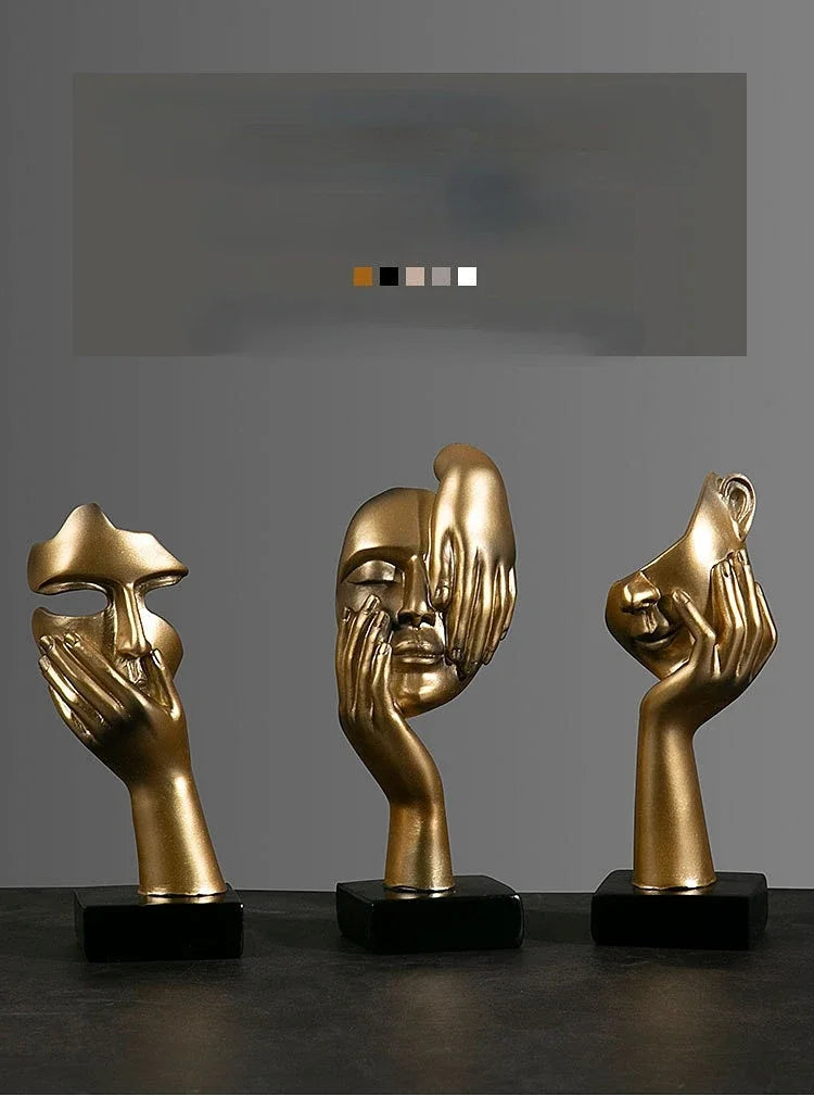 Office Home Decor Resin Abstract Statue Desktop Ornaments Sculpture Figurines Face Character Nordic Light Luxury Art Crafts