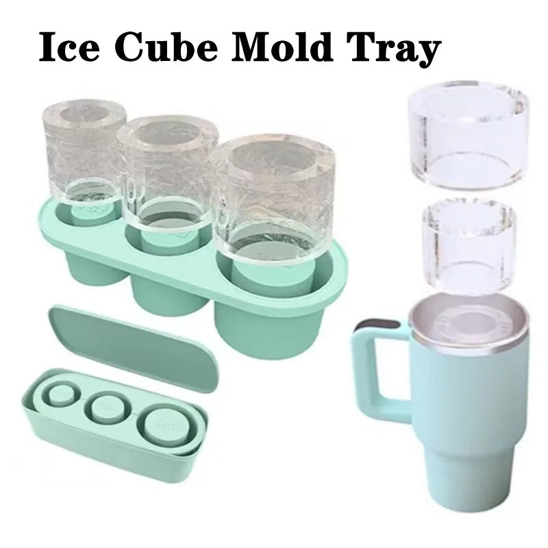 Bandeja de cubos de gelo de 3 graus para stanley 30/40 oz copos de copo cilindro