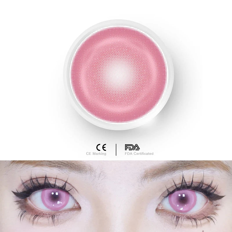 1pair Cosplay Koi Blue Green Pink Red Brown Violet Contact Lenses Halloween Scary Softlens 14.5mm