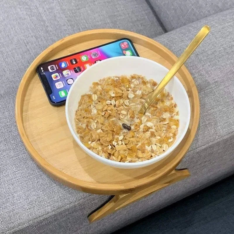 Bandeja de braço para sofá, clipe para braço, mesa portátil, suporte de copo, bandeja de apoio de braço para lanches, bebidas, controle remoto, café