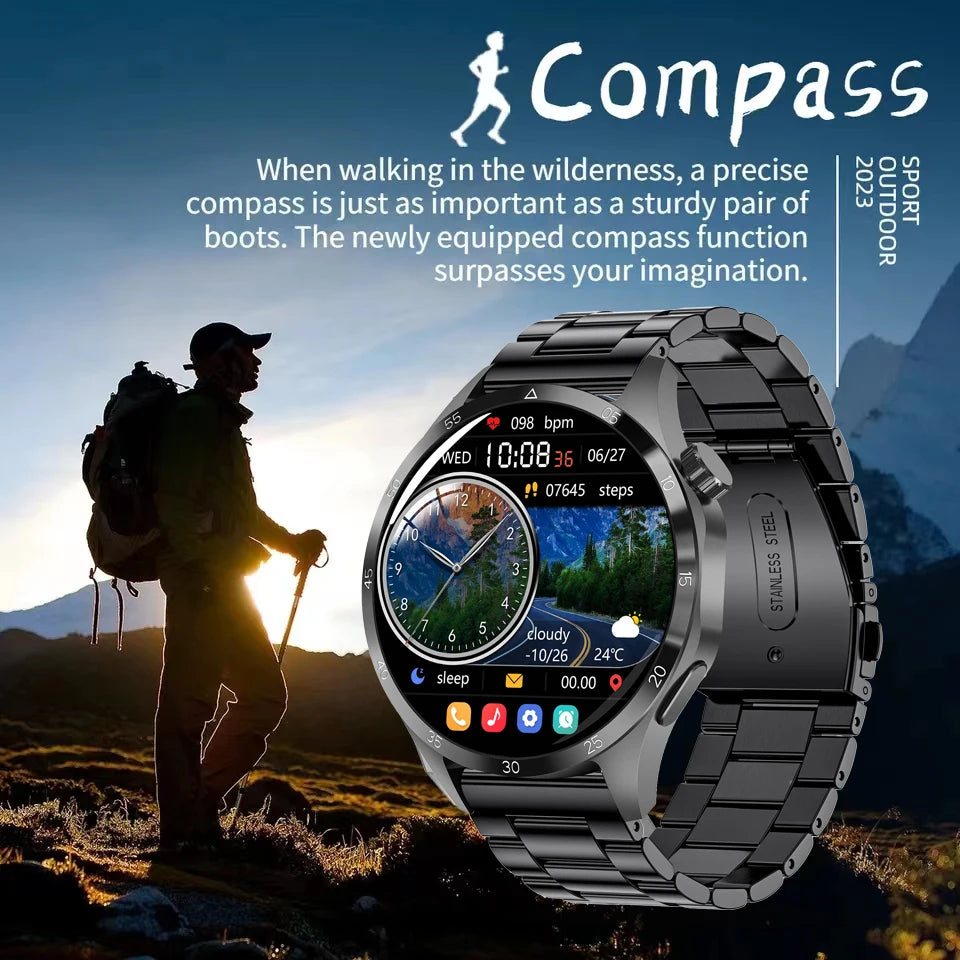 2025 para android gt4 pro gps nfc relógio inteligente masculino 360*360 tela amoled freqüência cardíaca bluetooth chamada ip68 à prova dip68 água homem smartwatch