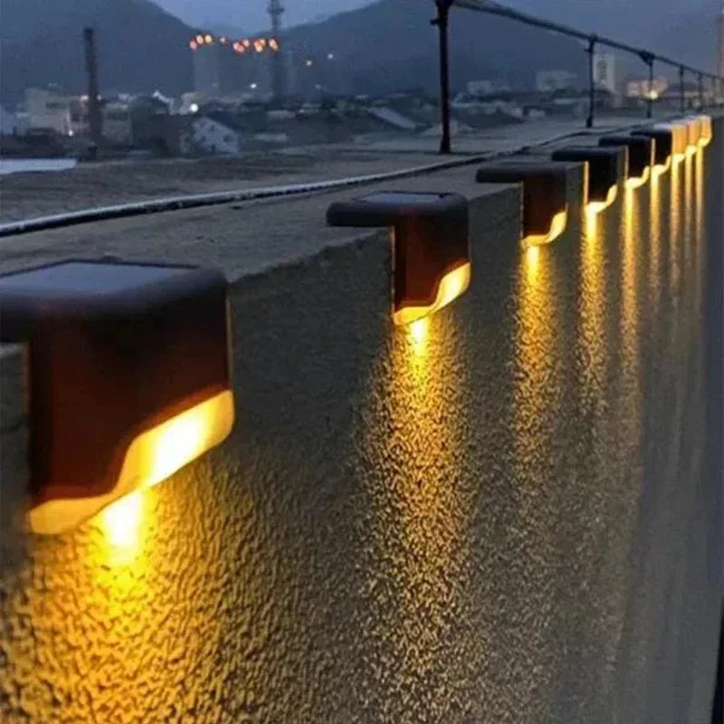 1/4/8/12/pcs solar luzes led ao ar livre jardim luz deck lâmpada solar escadas luz à prova dwaterproof água solar passo lâmpada pátio decoração do jardim
