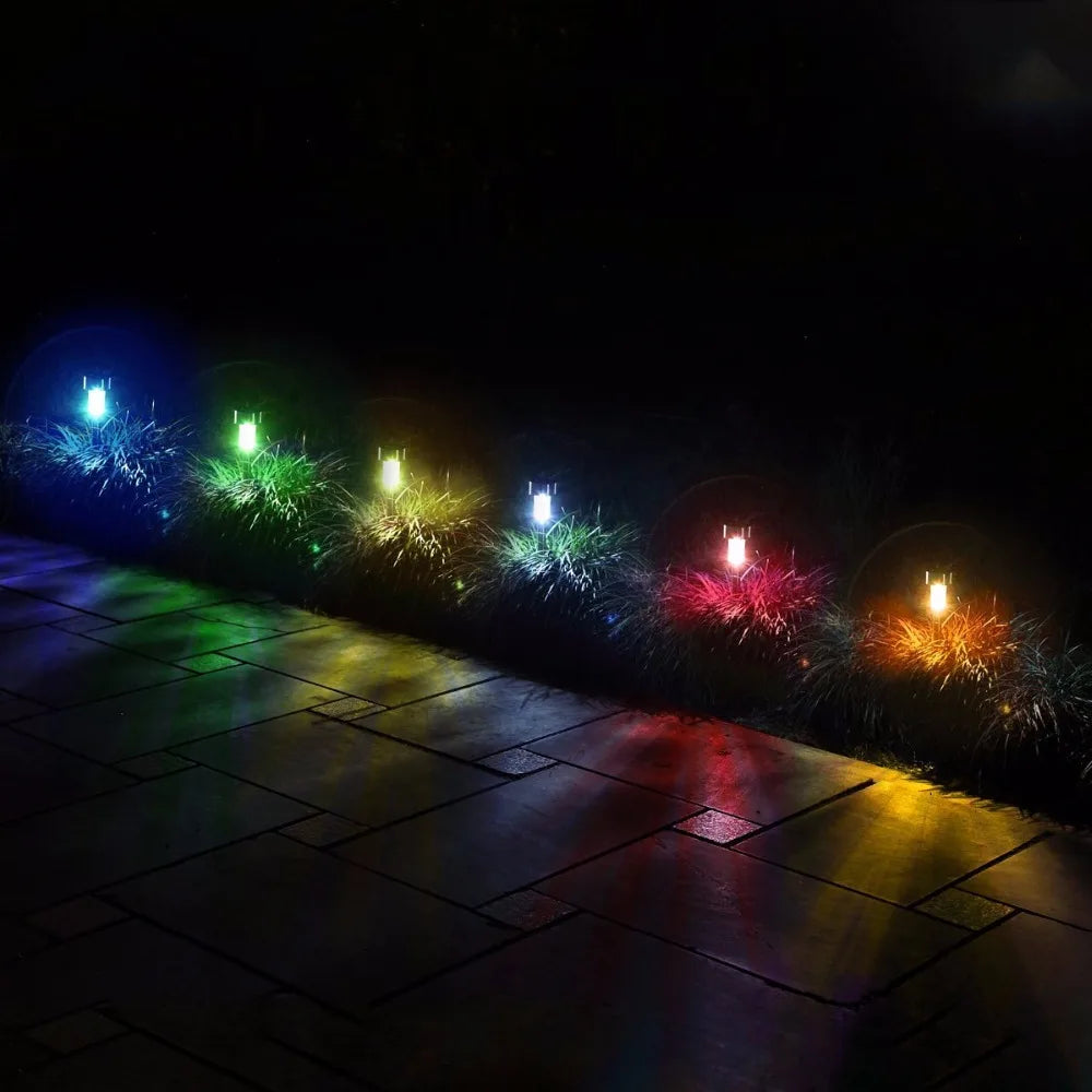 Luzes solares ao ar livre lâmpada de jardim movido a energia solar caminho de paisagem à prova dwaterproof água ao ar livre para quintal gramado pátio decorativo
