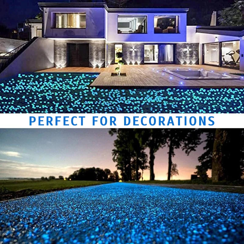1000-3000 pçs areia luminosa que brilha no escuro seixos pedra casa jardim quintal caminho ao ar livre decoração do gramado tanque de peixes decoração do aquário