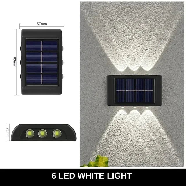 Luz de parede solar ao ar livre 12 led à prova dwaterproof água luz do jardim pátio balaustrada atmosfera decorativa para baixo lâmpada solar luminosa