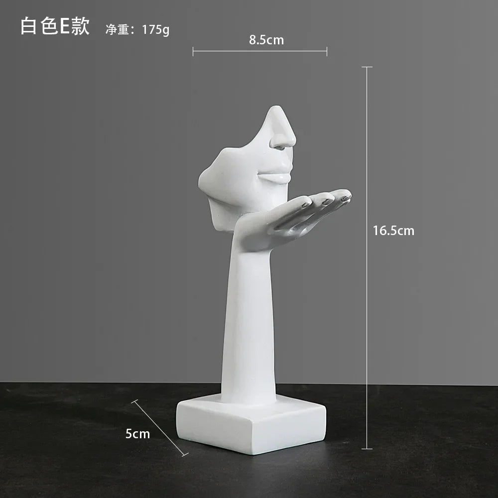 Office Home Decor Resin Abstract Statue Desktop Ornaments Sculpture Figurines Face Character Nordic Light Luxury Art Crafts