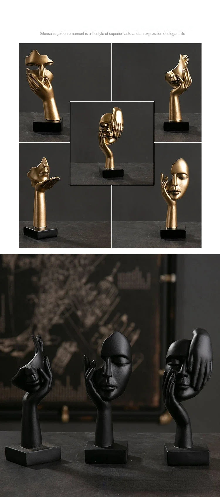Office Home Decor Resin Abstract Statue Desktop Ornaments Sculpture Figurines Face Character Nordic Light Luxury Art Crafts