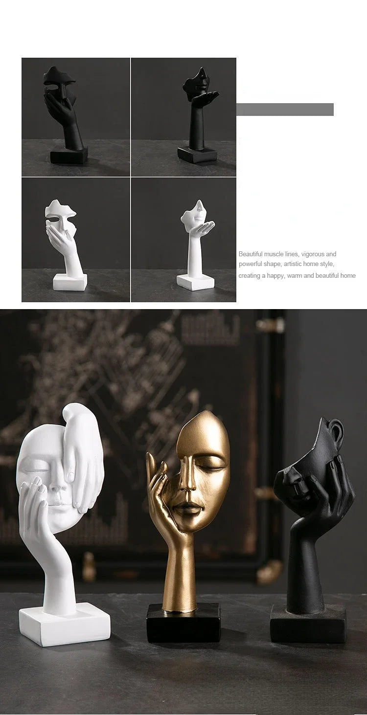 Office Home Decor Resin Abstract Statue Desktop Ornaments Sculpture Figurines Face Character Nordic Light Luxury Art Crafts