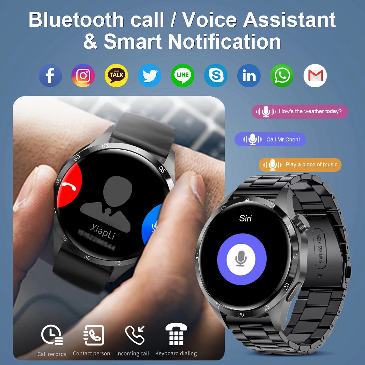 2025 para android gt4 pro gps nfc relógio inteligente masculino 360*360 tela amoled freqüência cardíaca bluetooth chamada ip68 à prova dip68 água homem smartwatch