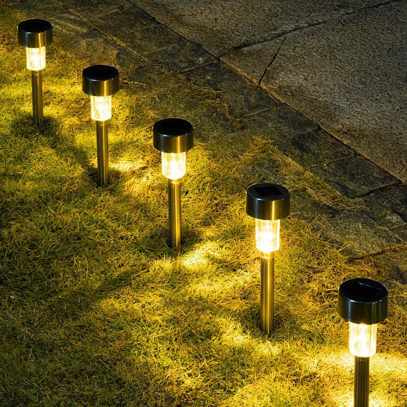 Luzes solares ao ar livre lâmpada de jardim movido a energia solar caminho de paisagem à prova dwaterproof água ao ar livre para quintal gramado pátio decorativo
