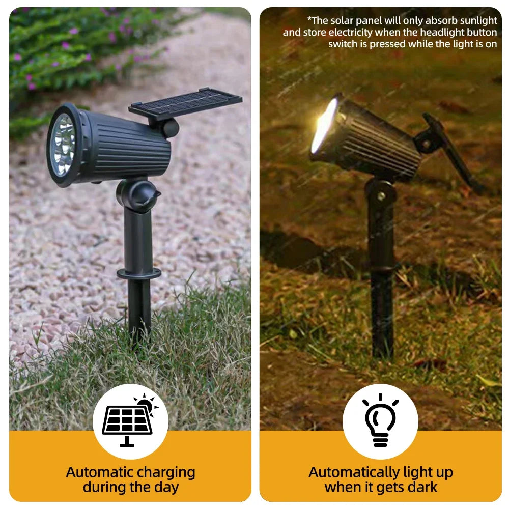 9 led luzes de ponto solar ip65 à prova dip65 água ao ar livre rgb solar paisagem luzes brilho ajustável para jardim quintal palmeiras