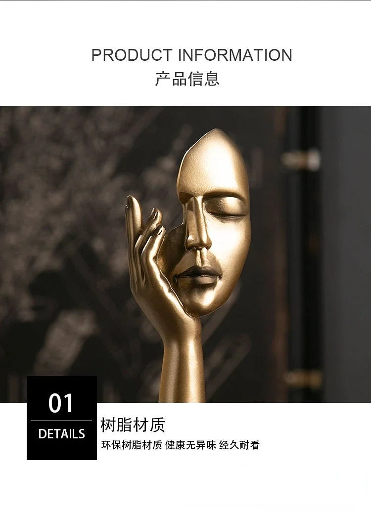 Office Home Decor Resin Abstract Statue Desktop Ornaments Sculpture Figurines Face Character Nordic Light Luxury Art Crafts