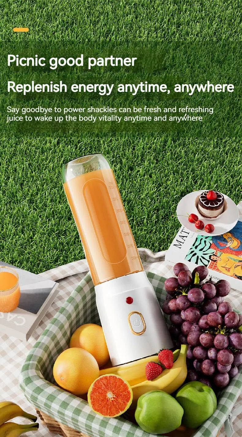 Liquidificador sem fio portátil, espremedor de frutas elétrico, máquina para esmagar gelo laranja, 10 lâminas, máquina auxiliar de alimentos, 1500ma, misturador