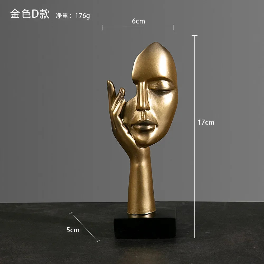 Office Home Decor Resin Abstract Statue Desktop Ornaments Sculpture Figurines Face Character Nordic Light Luxury Art Crafts