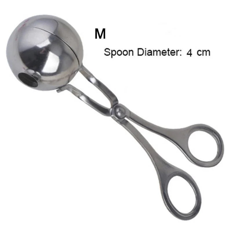 Ferramenta de fazer bola de carne clipe de aço inoxidável redondo bola de arroz shaper colher almôndega fazendo molde antiaderente recheado cozinha gadget