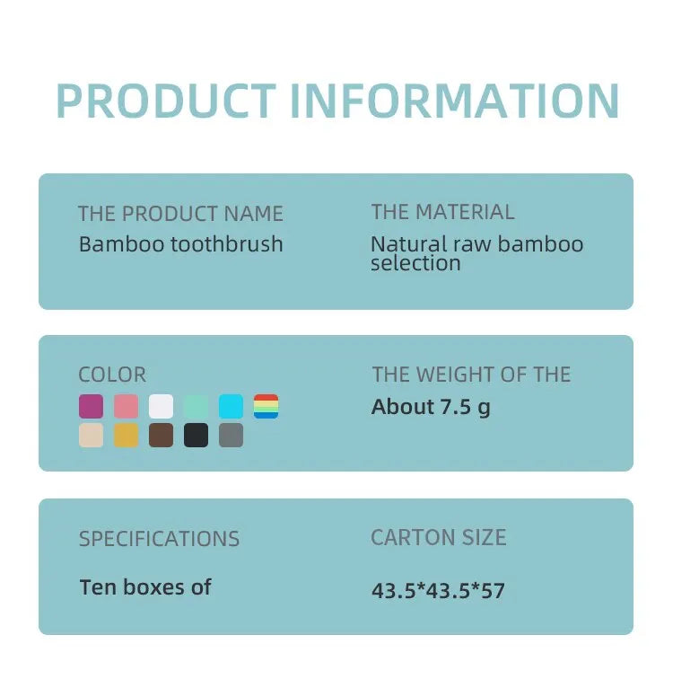 Único Couro Envolvido Bambu Toothbrush Set Natural e Ambientalmente Amigável Bambu Toothbrush Tablet Uma Caixa de 10 PCS
