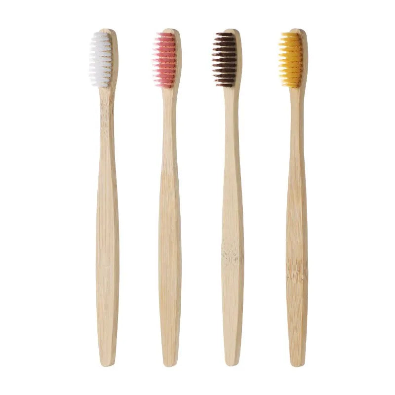 Único Couro Envolvido Bambu Toothbrush Set Natural e Ambientalmente Amigável Bambu Toothbrush Tablet Uma Caixa de 10 PCS