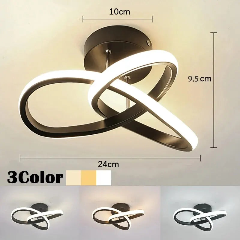 Estilo Moderno Household LED Lustre, Lâmpada Do Teto, Luz Do Quarto, Instalação De Superfície, Lâmpada De Sala De Jantar, 3 Cores, AC 220V