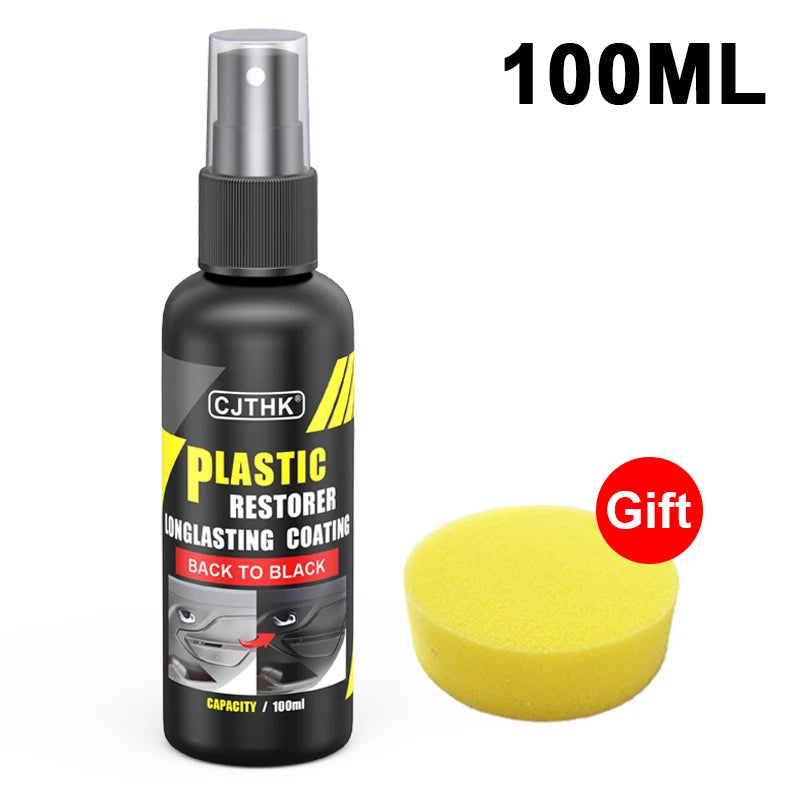 Restaurador de plástico para carro, de volta ao preto, brilho, renovador de plástico, revestimento de longa duração, restauração de couro, produtos de limpeza de polimento automático