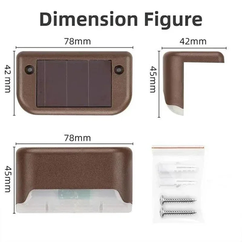 1/4/8/12/pcs solar luzes led ao ar livre jardim luz deck lâmpada solar escadas luz à prova dwaterproof água solar passo lâmpada pátio decoração do jardim