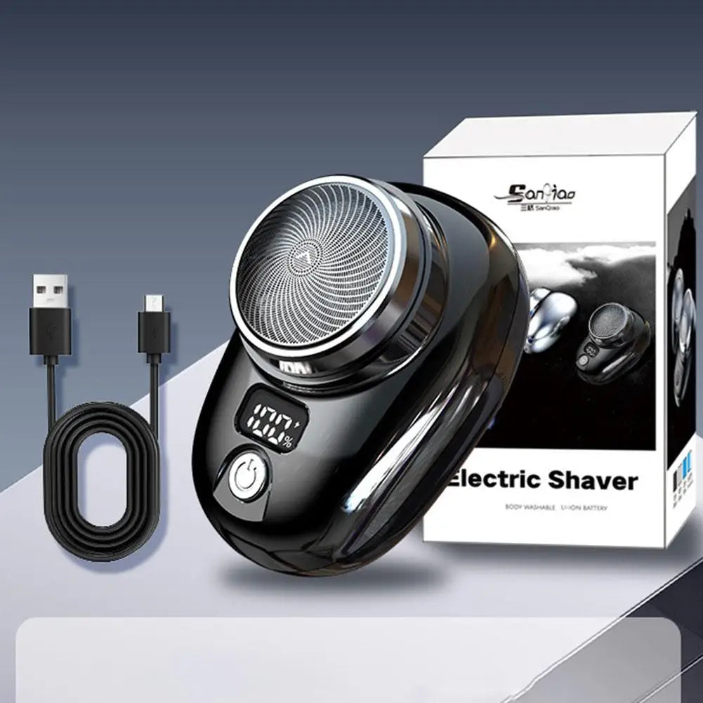 Mini barbeador elétrico para homens, veículo montado barbeador, display digita