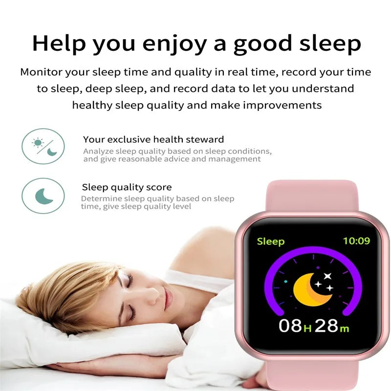 2024 novo relógio inteligente masculino monitor de freqüência cardíaca pressão arterial pulseira de fitness presente para ios e android smartphones y68