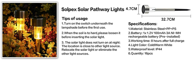 Luzes solares ao ar livre lâmpada de jardim movido a energia solar caminho de paisagem à prova dwaterproof água ao ar livre para quintal gramado pátio decorativo