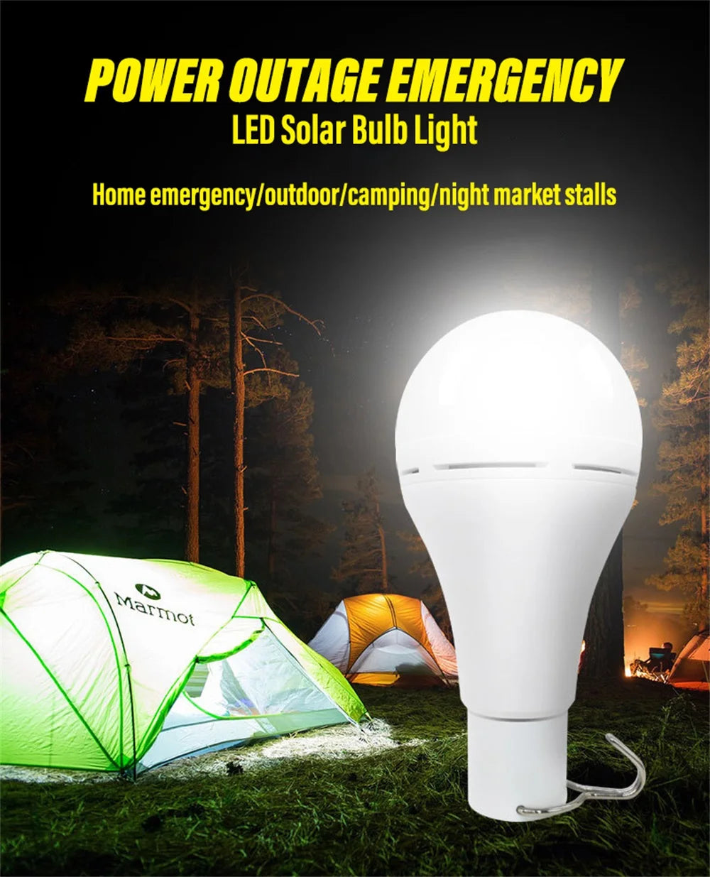 Lâmpada solar led ao ar livre à prova dwaterproof água portátil solar jardim pendurado luz caminhadas pesca luzes de emergência