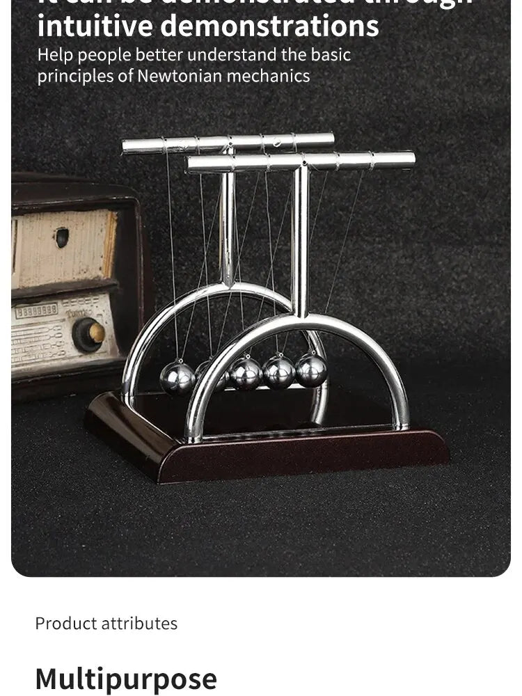 Newton's berço equilíbrio bola de aço material de ensino física ciência pêndulo brinquedos de mesa alívio do estresse presentes decoração para casa