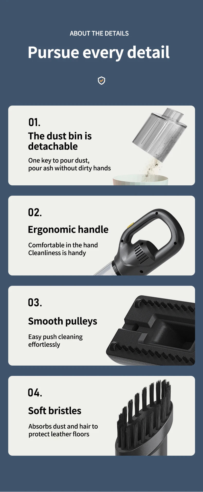 Handheld Vacuum Cleaner Rechargeable Auto Cordless Vacuum Mini Vacuum Cleaner Portable Vacuum Cleaner Home Electrical Appliances