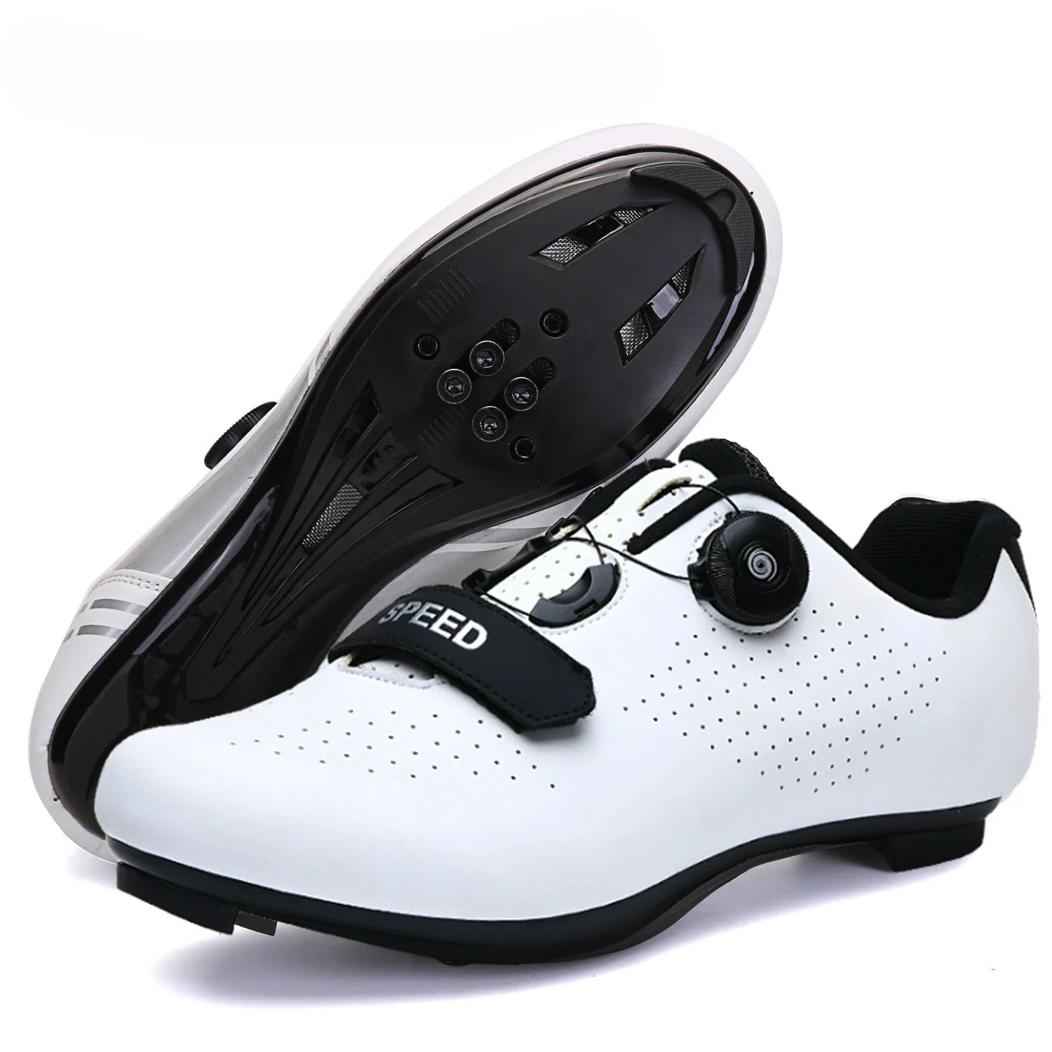 Tênis profissional masculino ultraleve fivelas duplas sapatos de ciclismo mtb luminoso sapatos de bicicleta de estrada auto-bloqueio sapatos de grampo de bicicleta