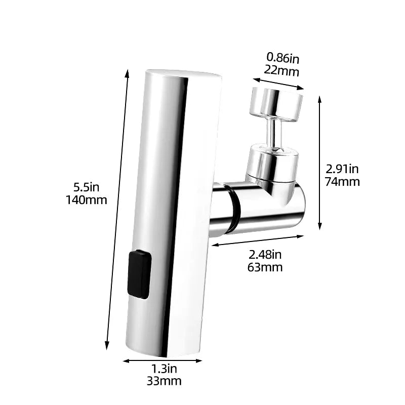 New Kitchen Waterfall Three-mode Universal Swivel Extension Faucet Splash-proof Nozzle Sink Multi-function