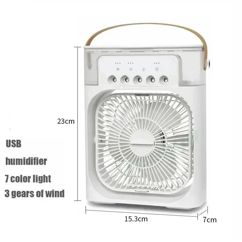 3 em 1 novo ventilador ar condicionado doméstico pequeno refrigerador de ar led night light portátil umidificador ventilador de ajuste de ar escritório casa ventilador