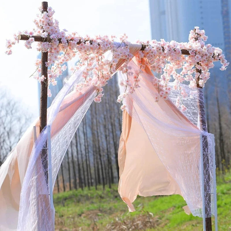 180cm artificial sakura flores videira casamento jardim rosa arco decoração de festa em casa natal nupcial falso seda scrapbook plantas