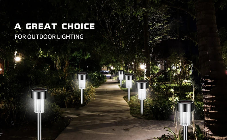 Luzes solares ao ar livre lâmpada de jardim movido a energia solar caminho de paisagem à prova dwaterproof água ao ar livre para quintal gramado pátio decorativo