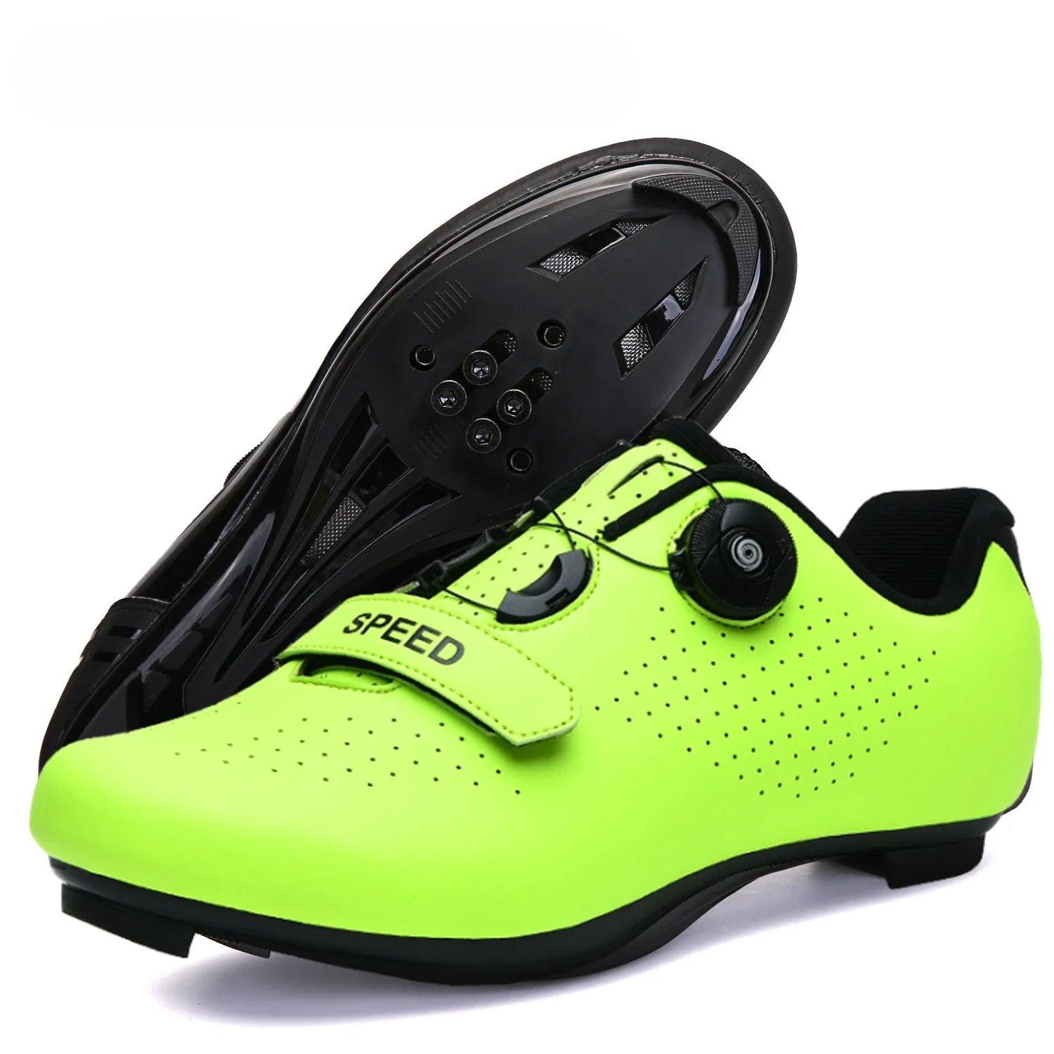 Tênis profissional masculino ultraleve fivelas duplas sapatos de ciclismo mtb luminoso sapatos de bicicleta de estrada auto-bloqueio sapatos de grampo de bicicleta