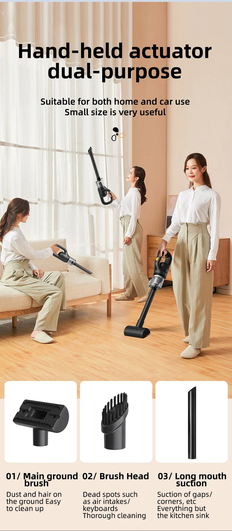 Handheld Vacuum Cleaner Rechargeable Auto Cordless Vacuum Mini Vacuum Cleaner Portable Vacuum Cleaner Home Electrical Appliances