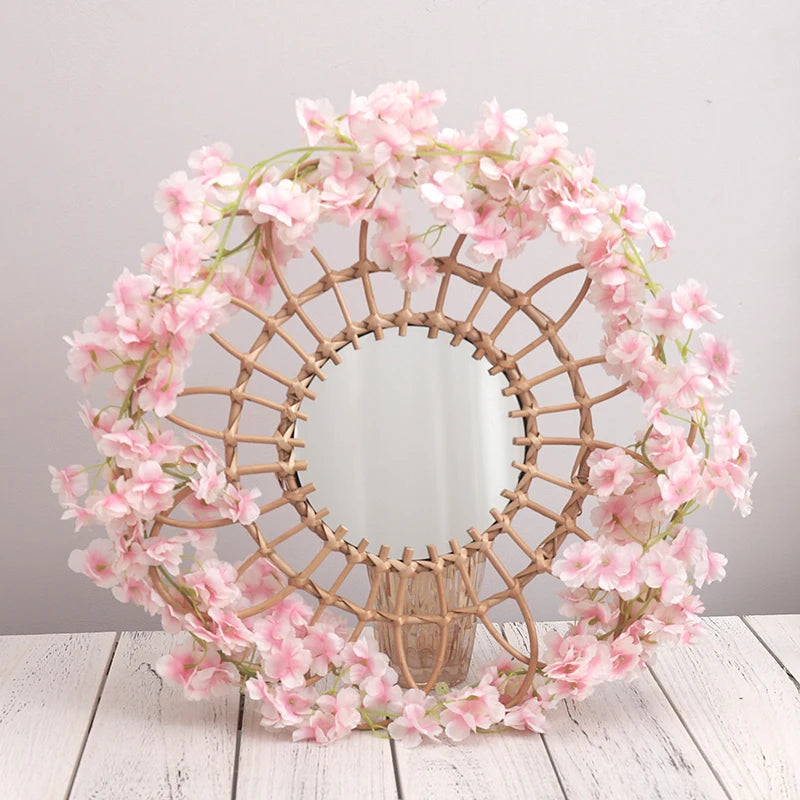 180cm artificial sakura flores videira casamento jardim rosa arco decoração de festa em casa natal nupcial falso seda scrapbook plantas